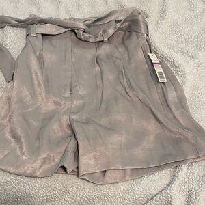 Stylish Silver Belted Shorts